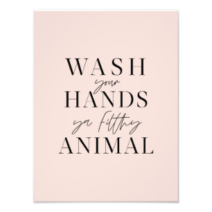Tvätta ditt händer-filtdjur fototryck