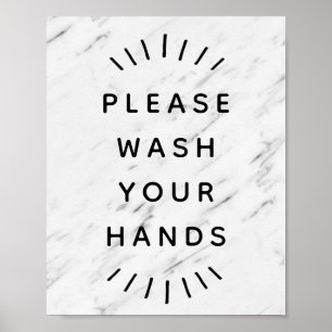 Tvätta ditt Händer-tecken för Bathroom Poster
