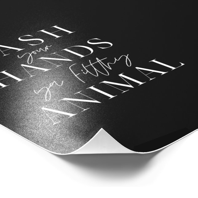 Tvätta ditt händer ya-filtdjur fototryck (Hörn)