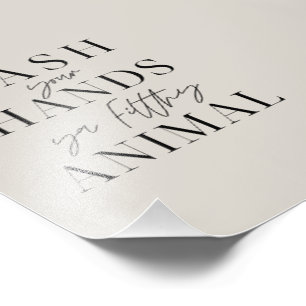 Tvätta ditt händer ya-filtdjur fototryck