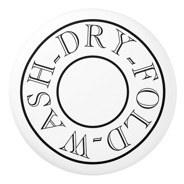 TVÄTTA DRY FOLD - Tvätt Room Ceramic Knob Knopp (Framsidan)