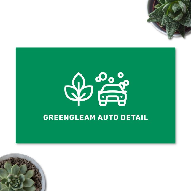 Tvätta Eco-Grönt för värdeberäkning automatiskt Visitkort (Auto detail business card)