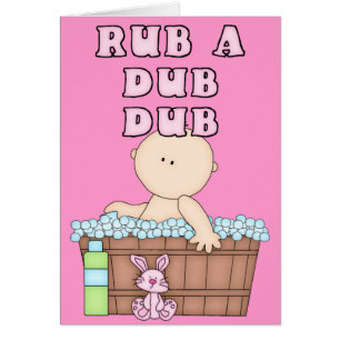 Tvätta en Dub Dub Baby i Tub Greeting Card Hälsningskort