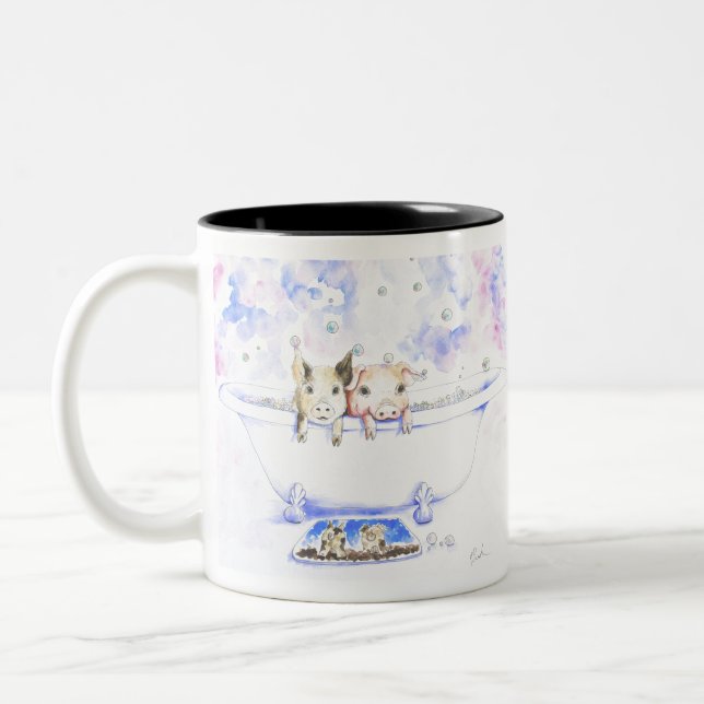 Tvätta en Dub Dub Giggies i Tub-målning Två-Tonad Mugg (Vänster)