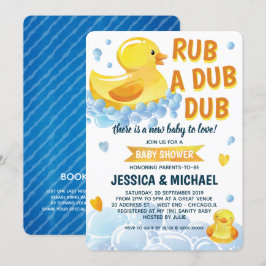 Tvätta en Dub Dub Rubber Anka Baby Shower-inbjuda Inbjudningar