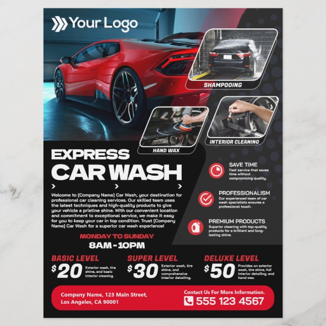 Tvätta Express Car - (mall) Flyer (Framsidan)