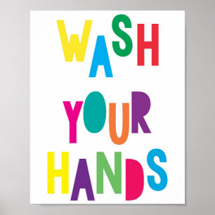 Tvätta handenheten Poster Bathroom Kids Colorful P