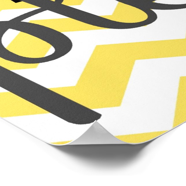 Tvätta Händer - Chevron - Gult Grått Poster (Hörn)