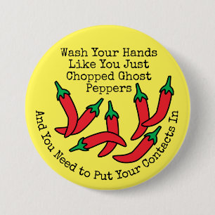 Tvätta Händer Chili Pepper Hand Hygiene Knapp
