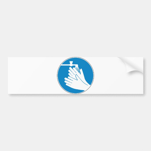 Tvätta Händer (Hälsa och säkerhet) (Hygien) Bildekal (Framsidan)