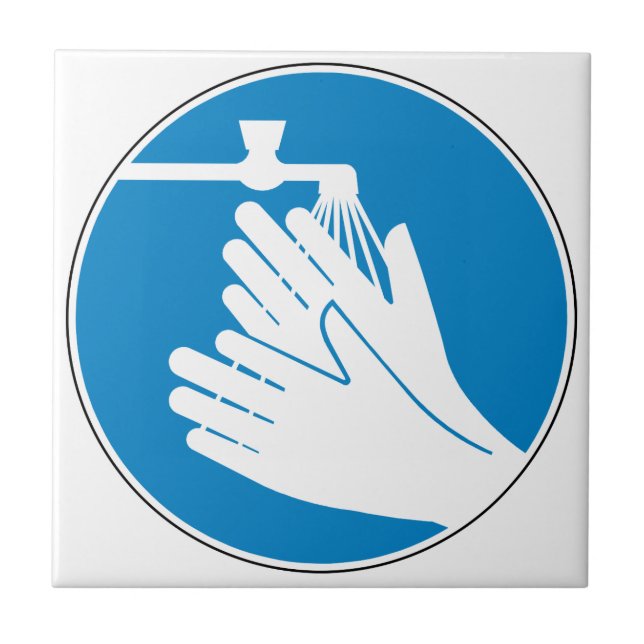 Tvätta Händer (Hälsa och säkerhet) (Hygien) Kakelplatta (Framsidan)
