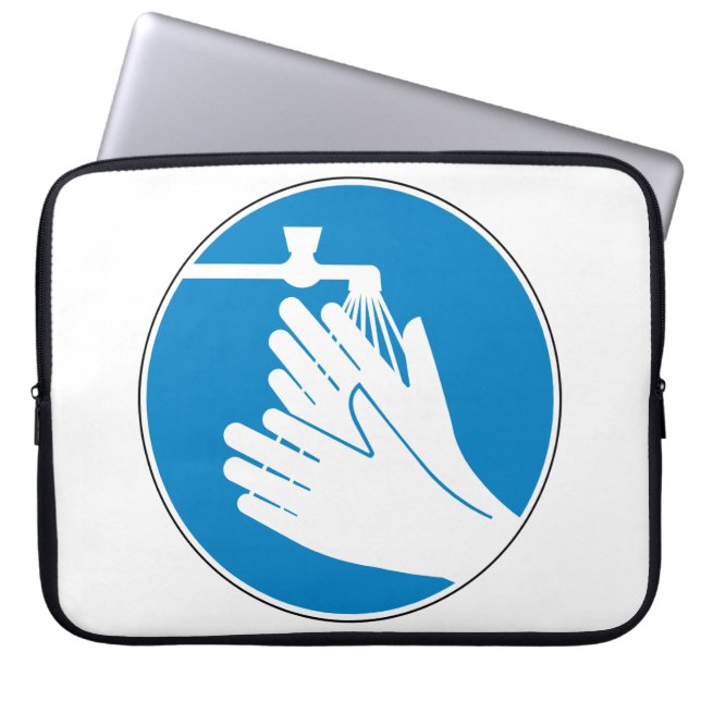 Tvätta Händer (Hälsa och säkerhet) (Hygien) Laptop Fodral (Framsidan)