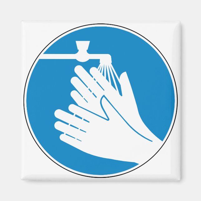 Tvätta Händer (Hälsa och säkerhet) (Hygien) Magnet (Framsidan)