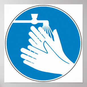 Tvätta Händer (Hälsa och säkerhet) (Hygien) Poster