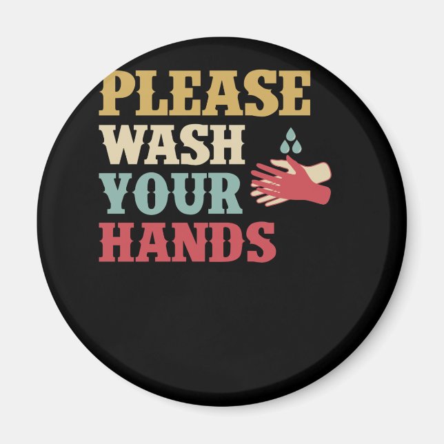 Tvätta Händer Hand Tvätta sparliv Magnet (Framsidan)