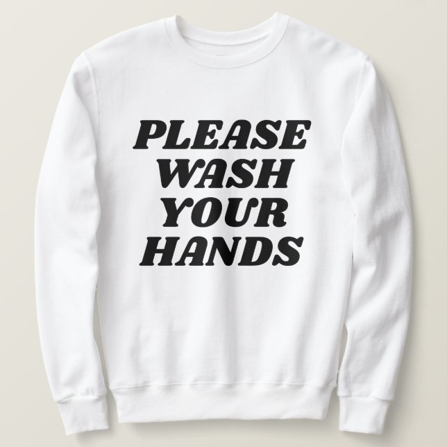 tvätta händer lång ärmad tröja (Design framsida)