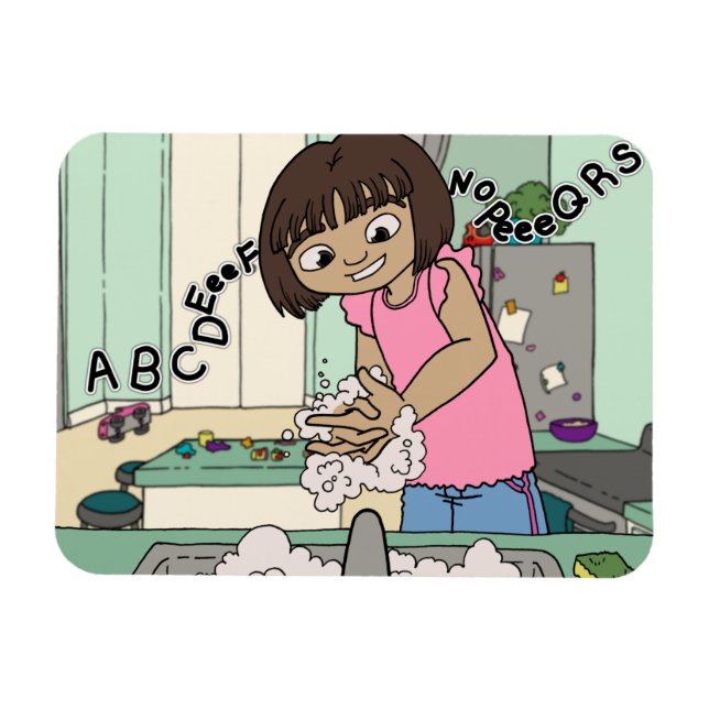 Tvätta Händer Magnet (Horisontell)