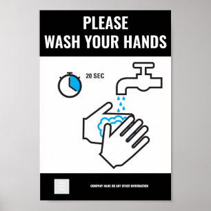 Tvätta händer Poster