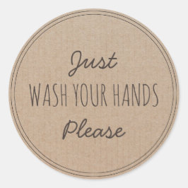Tvätta Händer. | Stanna hemma Runt Klistermärke