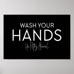 Tvätta Händer Ya Filthy Animal Editable Färg Poster