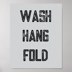 Tvätta Hopp Fold Tvätt Routine Poster