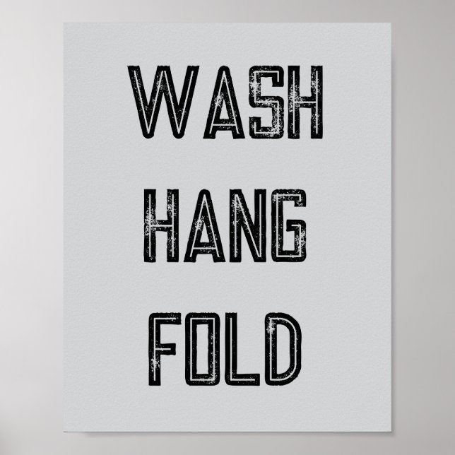 Tvätta Hopp Fold Tvätt Routine Poster (Framsidan)
