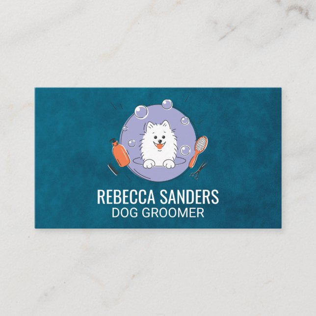 Tvätta hund | Animalisk Groomer Verktyg Visitkort (Framsida)