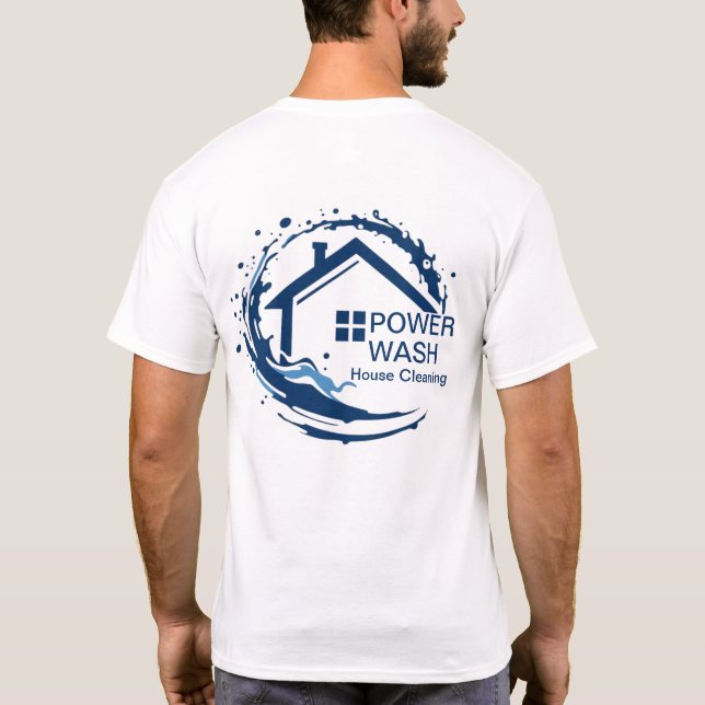 TVÄTTA hus Städning T Shirt (Baksida)