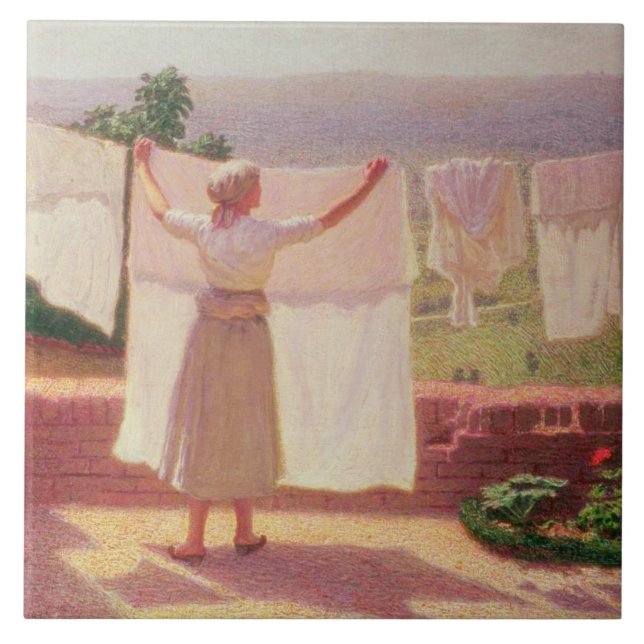 Tvätta i solen kakelplatta (Framsidan)