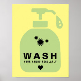 Tvätta ikonen Händer regelbundet virus Poster