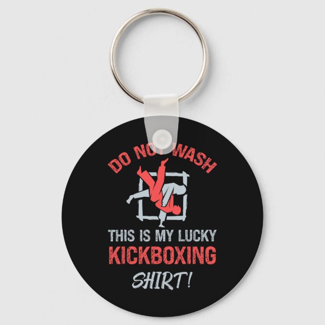Tvätta Inte Detta Är Min Lyckliga Kickboxnings Trö Nyckelring (Framsida)