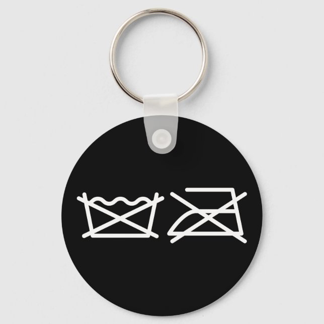 TVÄTTA INTE! INTE JÄRN! NYCKELRING (Framsida)