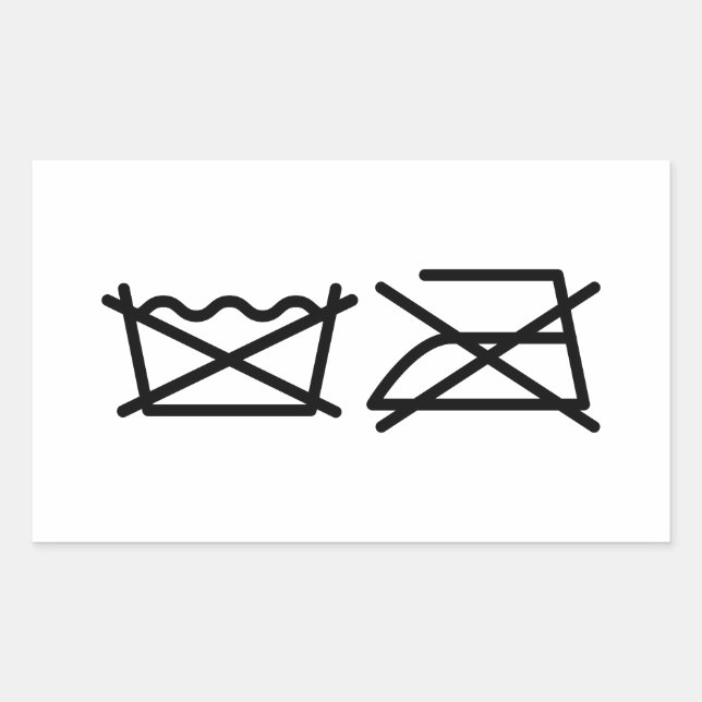 TVÄTTA INTE! INTE JÄRN! REKTANGULÄRT KLISTERMÄRKE (Framsida)