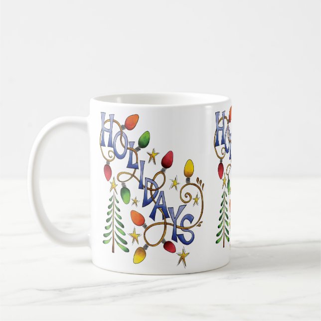 Tvätta jul, Ljus och stjärnor med Helgdag Kaffemugg (Vänster)