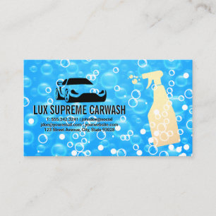 Tvätta Logotyp automatiskt Blå soap Bubbles Visitkort