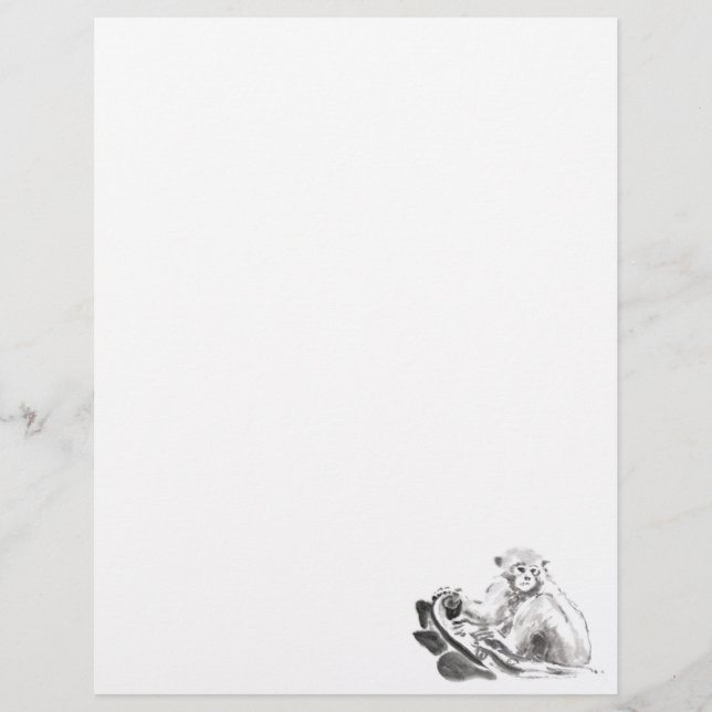 Tvätta måla apa år Zodiac Letterhead (Framsida)