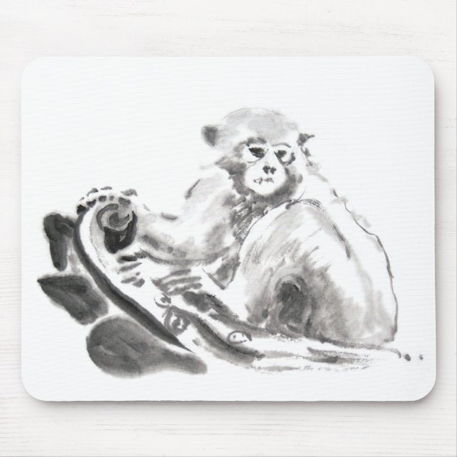 Tvätta måla apa år Zodiac Mousepad Musmatta (Framsidan)