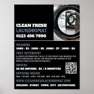 Tvätta Maskiner, Laundromat, Städning tjänst Poster