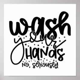 Tvätta Poster Händer Bathroom Humor Wall Art 