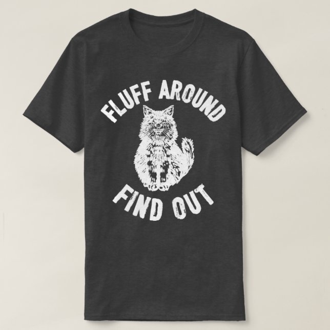 Tvätta runt och ta reda på lustig katt t shirt (Design framsida)