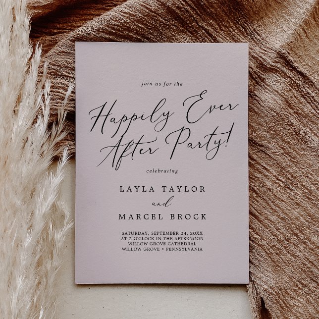 Tvätta  samordning lyckligtvis allt efter Party Inbjudningar (Wash Coordinate Blush Happily Ever After Party Invitation)