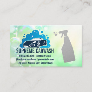 Tvätta soapbubblor Flaska Spray Visitkort