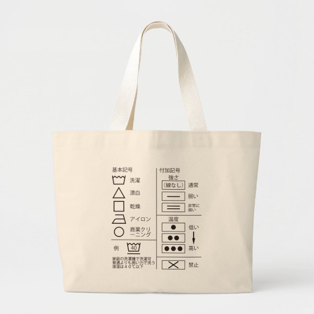 Tvätta symbolstämpel för stort verktygslåda jumbo tygkasse (Framsidan)