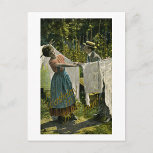 Tvätta tid i Butte, Montana-Vintage Vykort