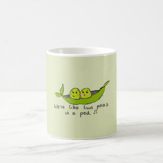 Tvätta två ärter i en pod kaffemugg