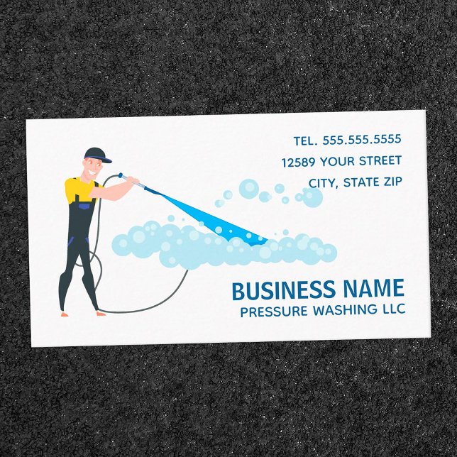 Tvätta Tvättande effekt Visitkort (Pressure Washing Business Cards)