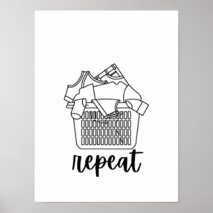 Tvätta upprepning av torrt veck poster