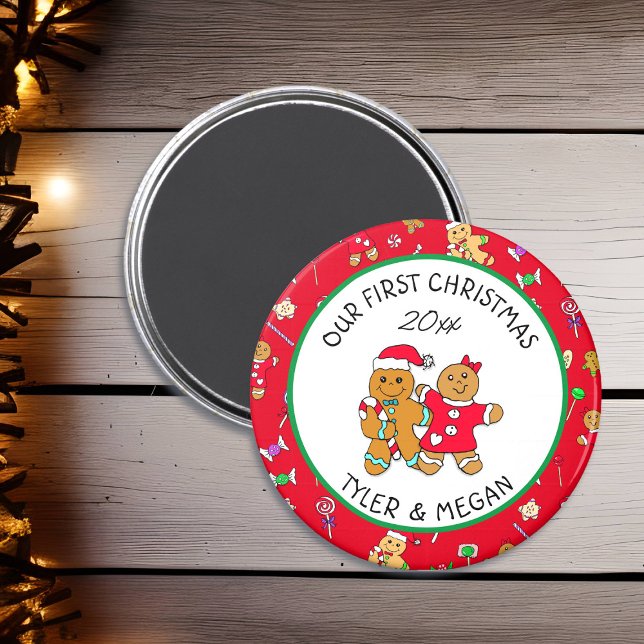 Tvätta vår första jul med Pepparkaksgubbe Magnet (Skapare uppladdad)