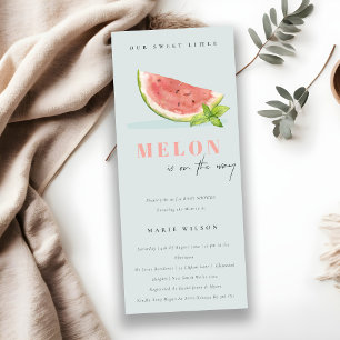 Tvätta vår lilla melonblåfärgade blåa babyskare inbjudningar