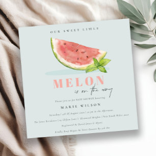 Tvätta vår lilla melonblåfärgade blåa babyskare inbjudningar